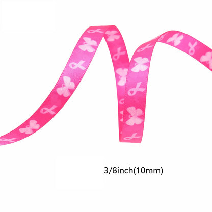 10mm Double-Sided Ribbon for Breast Cancer Awareness 10 Pack