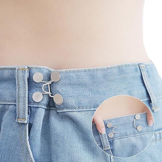 10PCS Cinto de Ajuste para Calças Fivelas Ajustáveis Botões de Jeans