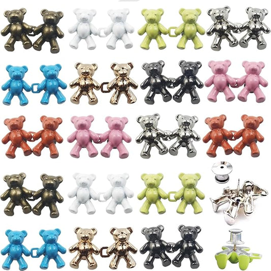 18 Pairs 1.65” Bear Pants Button Tightener Waist Adjuster