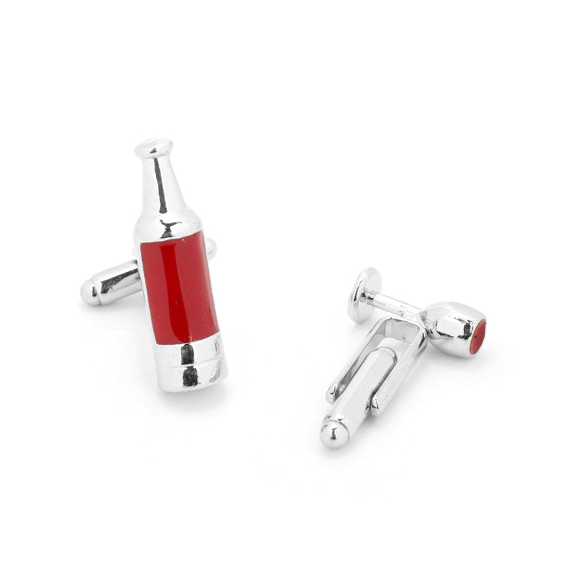 Whiskey Bottle-Inspired French Cufflinks - 2PCS