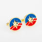 Boutons de manchette en forme de logo Captain Marvel de 2 cm pour poignets français