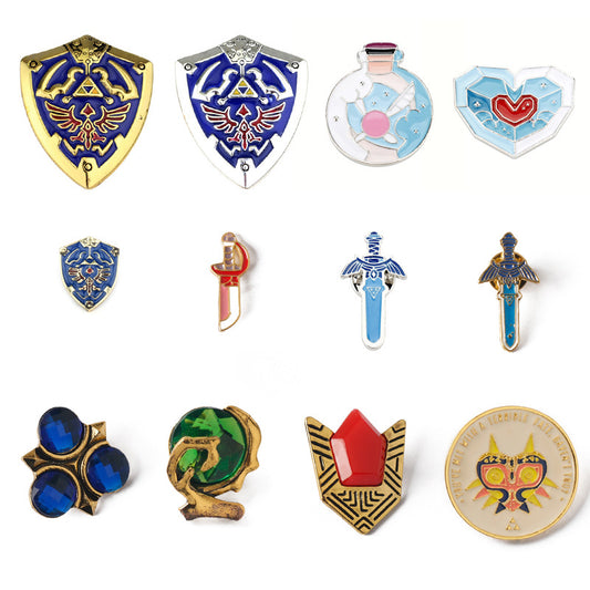 The Legend of Zelda: Breath of the Wild Shield Pin Brooch 12 Pack