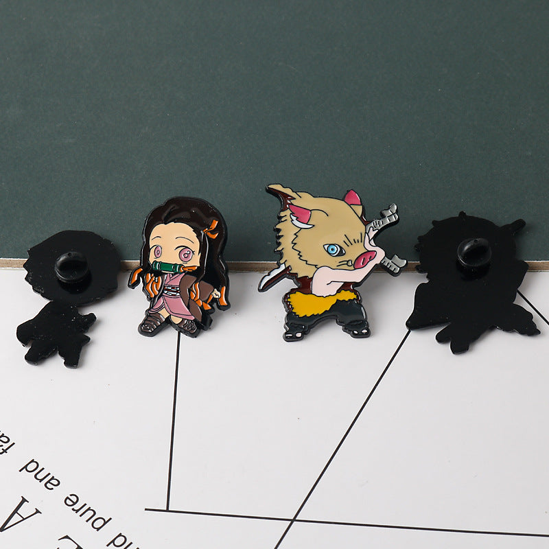 Spilla Metallica Demon Slayer Kimetsu no Yaiba Set da 6