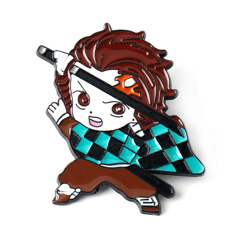 Demon Slayer Kimetsu no Yaiba Metall Brosje Pin 6 Sett