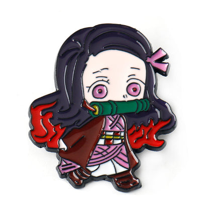 Spilla Metallica Demon Slayer Kimetsu no Yaiba Set da 6