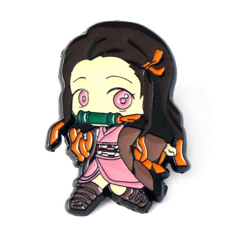 Demon Slayer Kimetsu no Yaiba Metall Brosje Pin 6 Sett