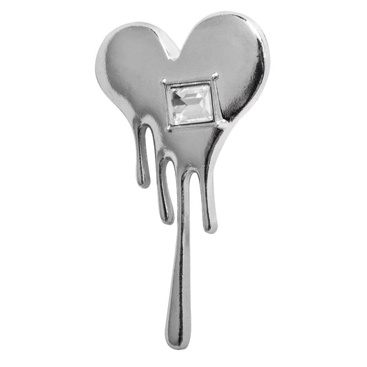 Silver Lava Heart Suit Brosch Nål 3st