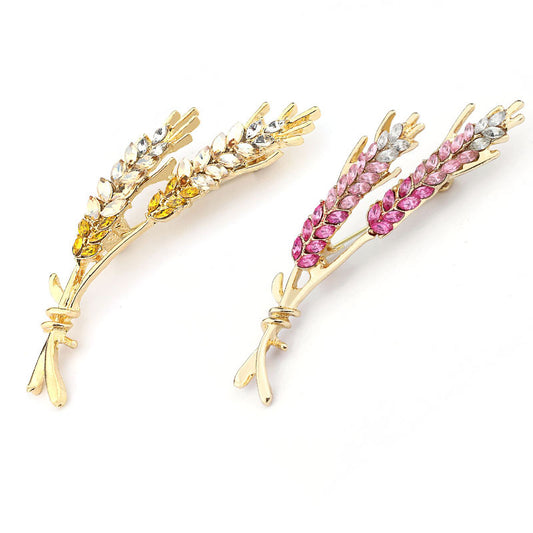 Wheat Sheaf Brooch Pin Yellow and Pink 2 Pack