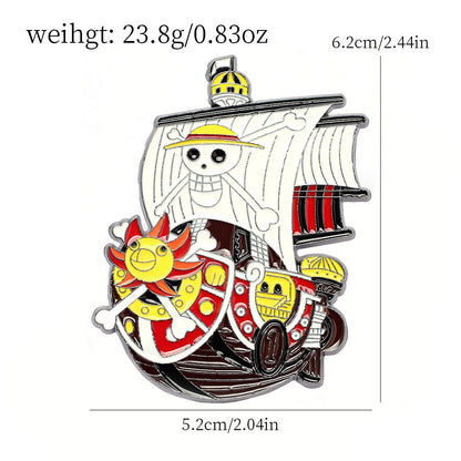 One Piece Thousand Sunny Metallbrosje Pin 5 Pakke