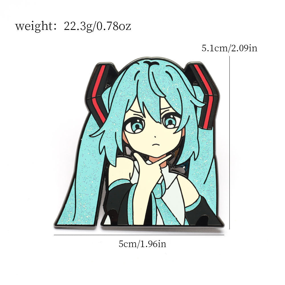 Distintivo Colecionável Virtual Diva Hatsune Miku 2pcs