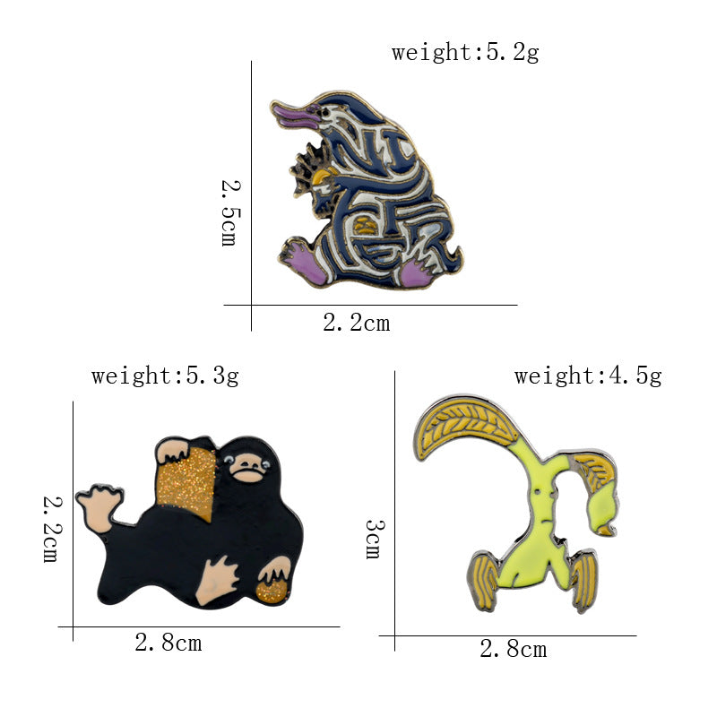 The Secret Life of Pets Niffler Metal Brooch Pin 3 Pack