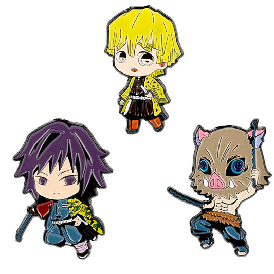 Demon Slayer Yori Zenitsu Inosuke Metallbroschpins 3-pack