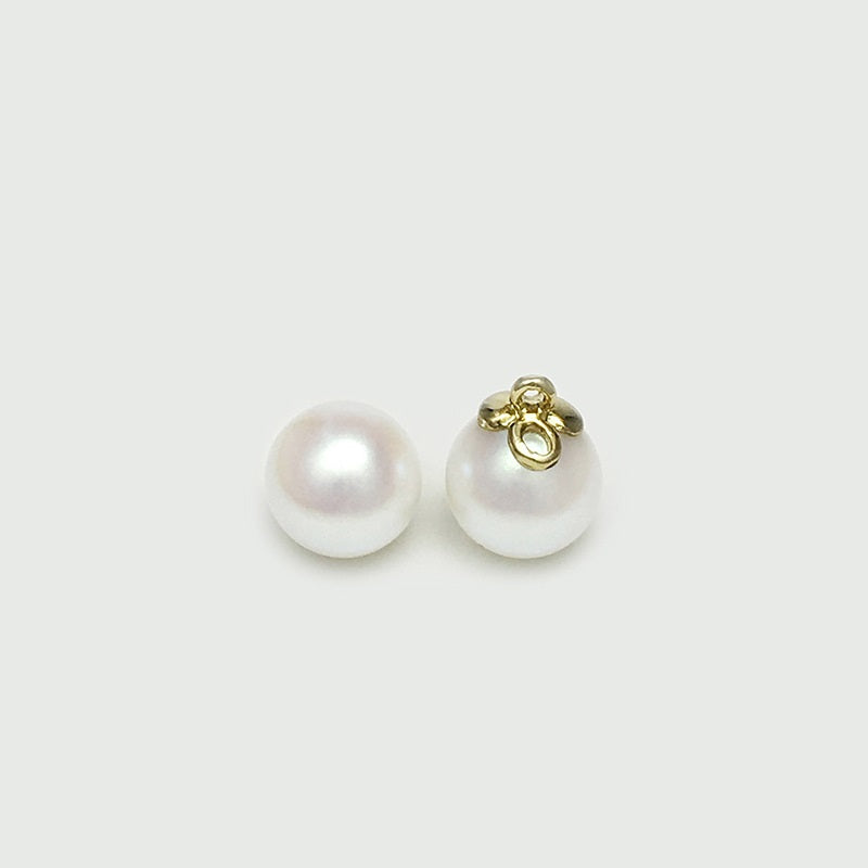 Botones de perla redonda de 10 mm con lazo dorado para camisas de cheongsam 20 piezas