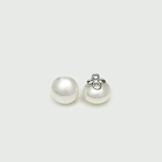 Boutons en perles ovales de 10 mm avec boucle dorée pour chemises et robes en soie, 20 pièces