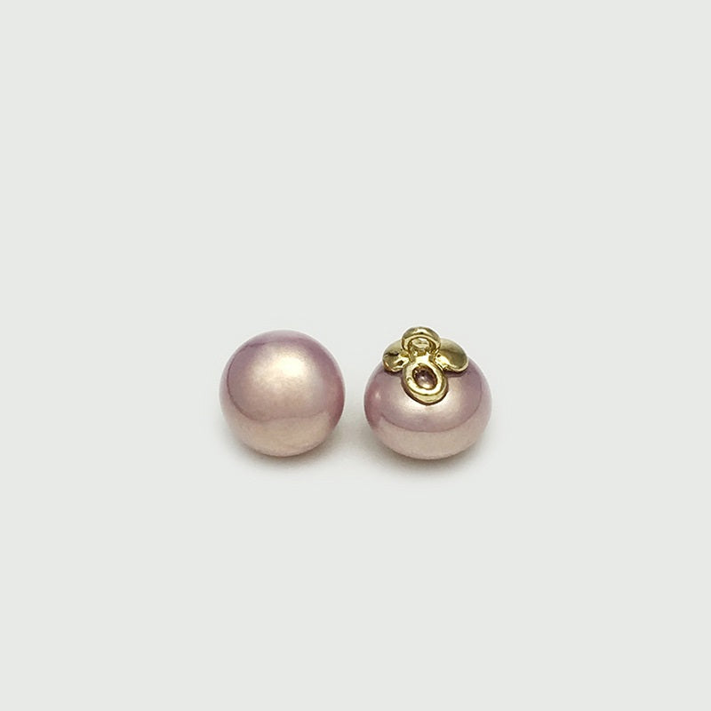 Boutons en perles ovales de 10 mm avec boucle dorée pour chemises et robes en soie, 20 pièces