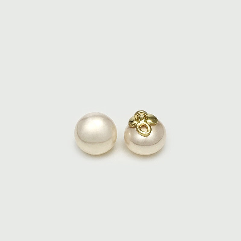 Boutons en perles ovales de 10 mm avec boucle dorée pour chemises et robes en soie, 20 pièces