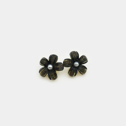 11mm-20mm Flower Pearl Metal Buttons for Children's Tops 12pcs