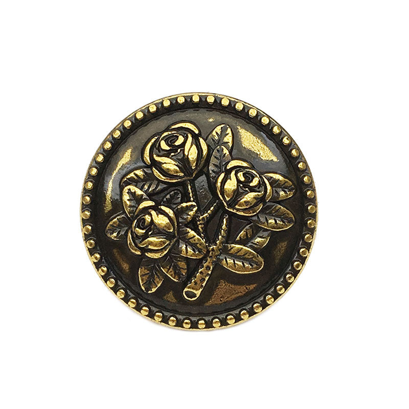 Boutons ronds vintage en métal rose noir bronze 17,5/22,5/25 mm 20 pièces