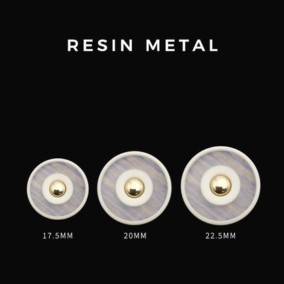 Botones redondos de resina de doble tono con shank de metal de 17.5/20/22.5mm 20pcs