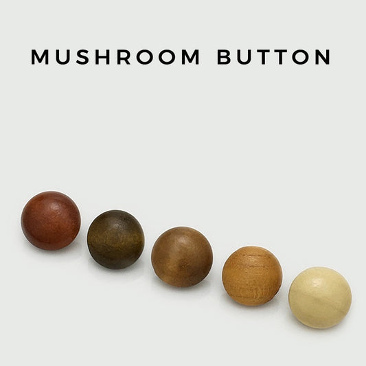 11mm Wooden Mushroom Buttons with Metal Shank for Sweaters Knitwear 40pcs