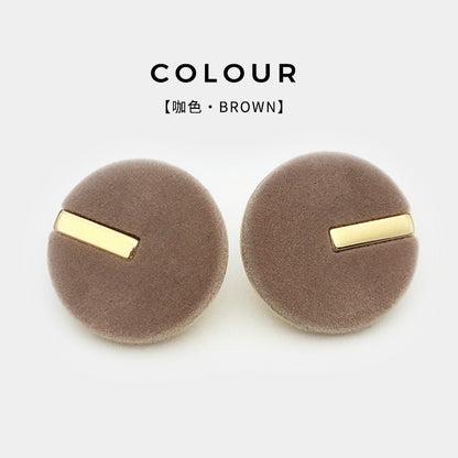 Boutons ronds en velours noir marron 17,5/22,5/25 mm base en métal 12 pièces