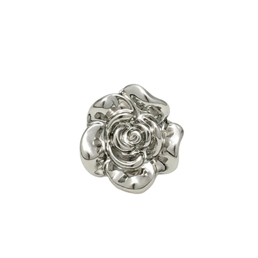 11/14mm Gold-Silber 3D Rosenblüten Knopf mit Schaft 20 Stück