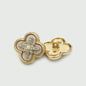 17.5mm/22.5mm Metal Clover Diamond-Embellished Buttons 10pcs