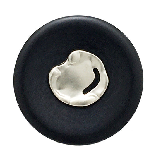 Black White Vintage Dual-Tone Round Metal Resin Buttons 20pcs