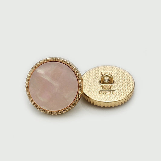 17.5/20/22.5/25mm Round Pink-Gold Flat Metal Buttons with Shank 12pcs