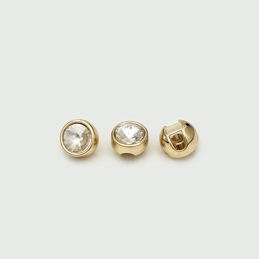 Boutons de chemise en métal doré argenté avec diamant de 8 mm, trou dissimulé, 20 pièces