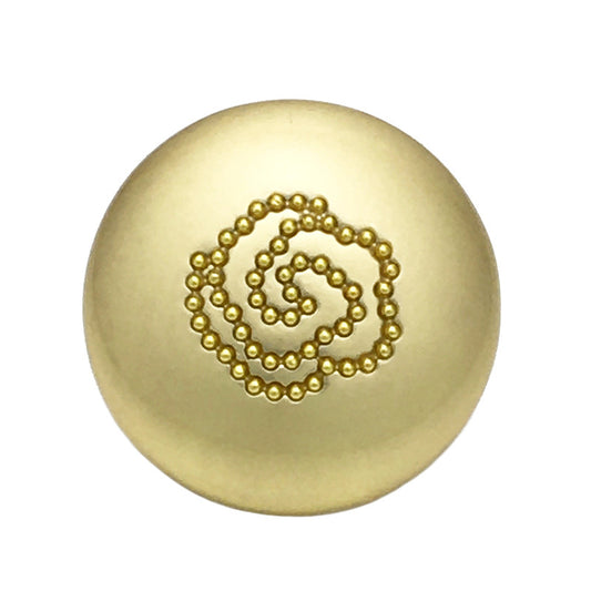 Rose Round Matte Gold Silver Metal Mushroom Buttons 12pcs