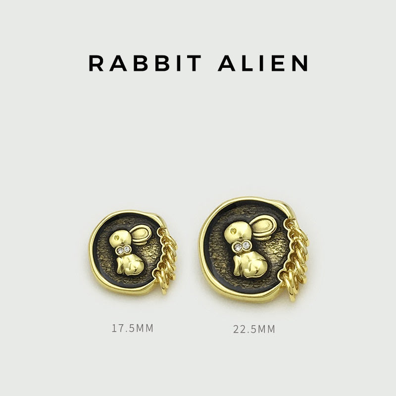 17,5/22,5mm Goldene Silber Hase Diamant Knöpfe mit Öse 10 Stück