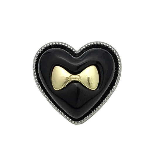 15mm Dual-Tone Heart Bow Metal Buttons for Sweater 12pcs