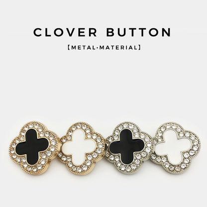 11/15/20mm Clover Diamond Metal Buttons with Shank 20pcs