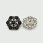 17.5/22.5mm Hollow Flower Metal Buttons with Full Diamond 12pcs