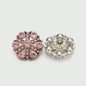 17.5/22.5mm Hollow Flower Metal Buttons with Full Diamond 12pcs