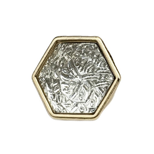 Botões Hexagonais em Ouro e Prata com Diamantes de 12mm - 20pcs