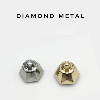 Boutons hexagonaux en or et argent ornés de diamants de 12 mm, 20 pièces