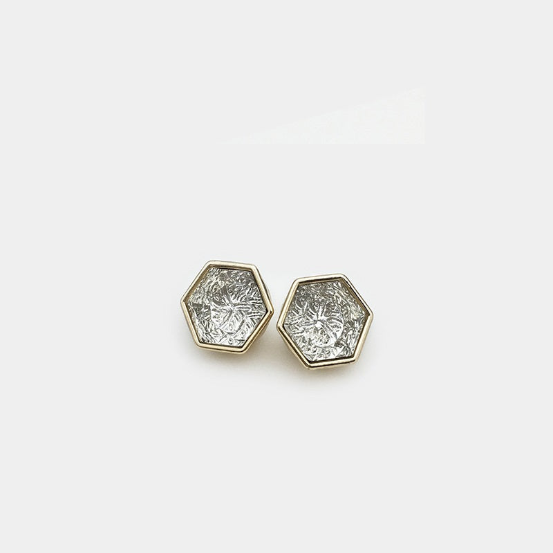 12mm Gold & Silver Hexagonal Diamond-Studded Buttons 20pcs