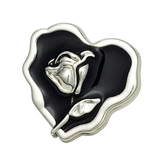 25mm Irregular Heart & Rose Metal Buttons for Women's Coats 20pcs