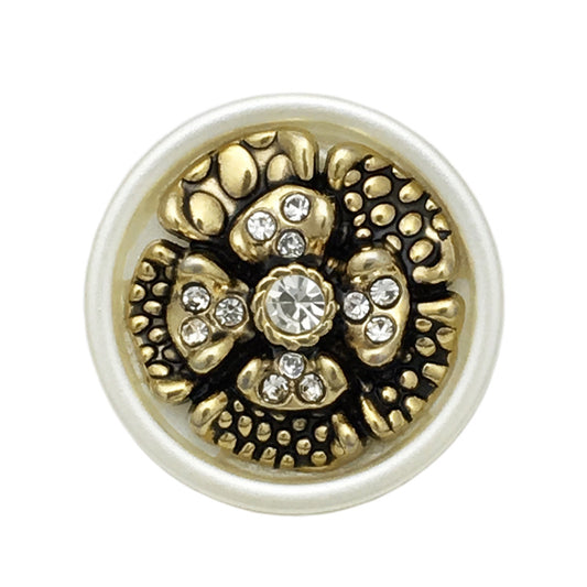 17.5/22.5mm Diamond Flower Metal-Resin Buttons for Women's Coats 12pcs