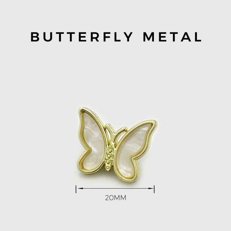 20mm Vintage 3D Butterfly Metal Buttons for Women's Outerwear 12pcs