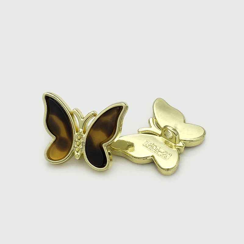 20mm Vintage 3D Butterfly Metal Buttons for Women's Outerwear 12pcs