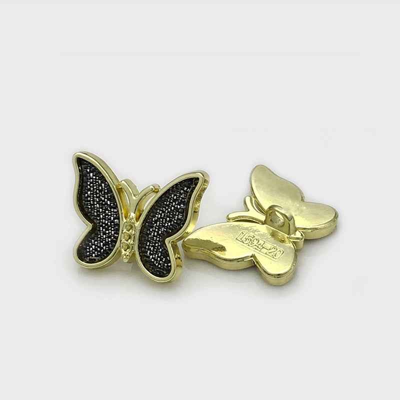 20mm Vintage 3D Butterfly Metal Buttons for Women's Outerwear 12pcs