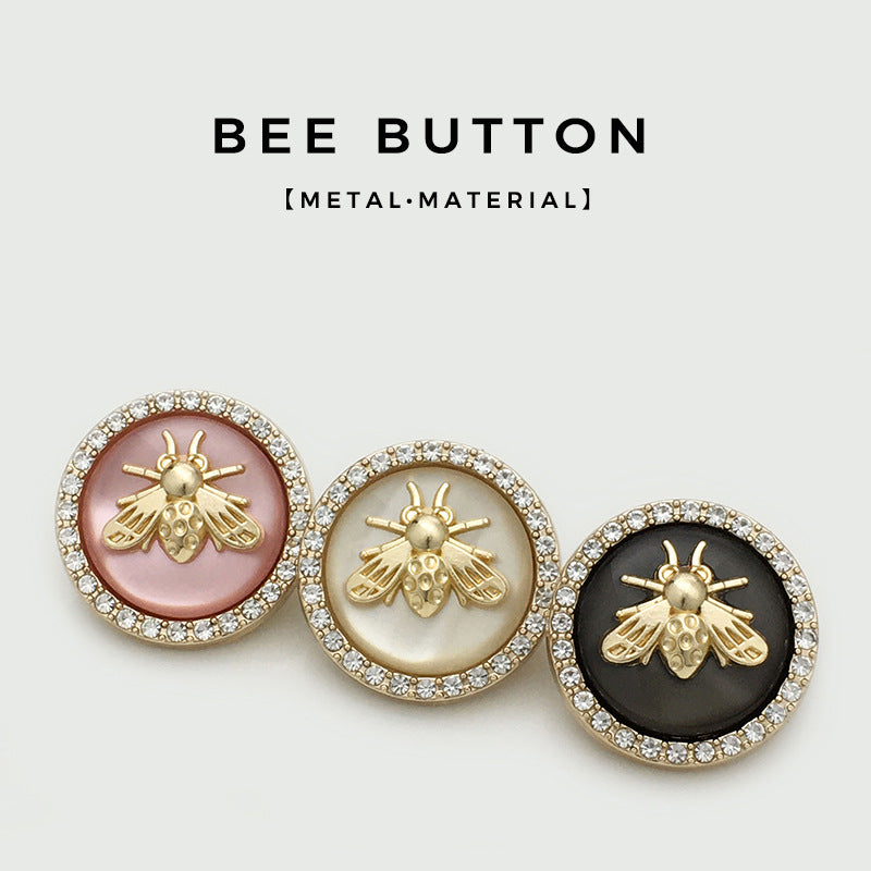 Boutons en métal bicolore en diamant Golden Bee de 17,5/22,5 mm 12PCS