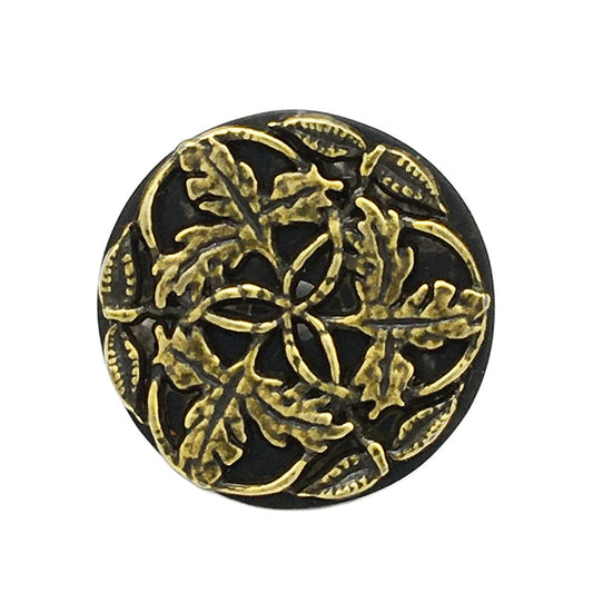 16/21mm Branch Flower Antique Gold Silver Round Resin Metal Buttons 20pcs