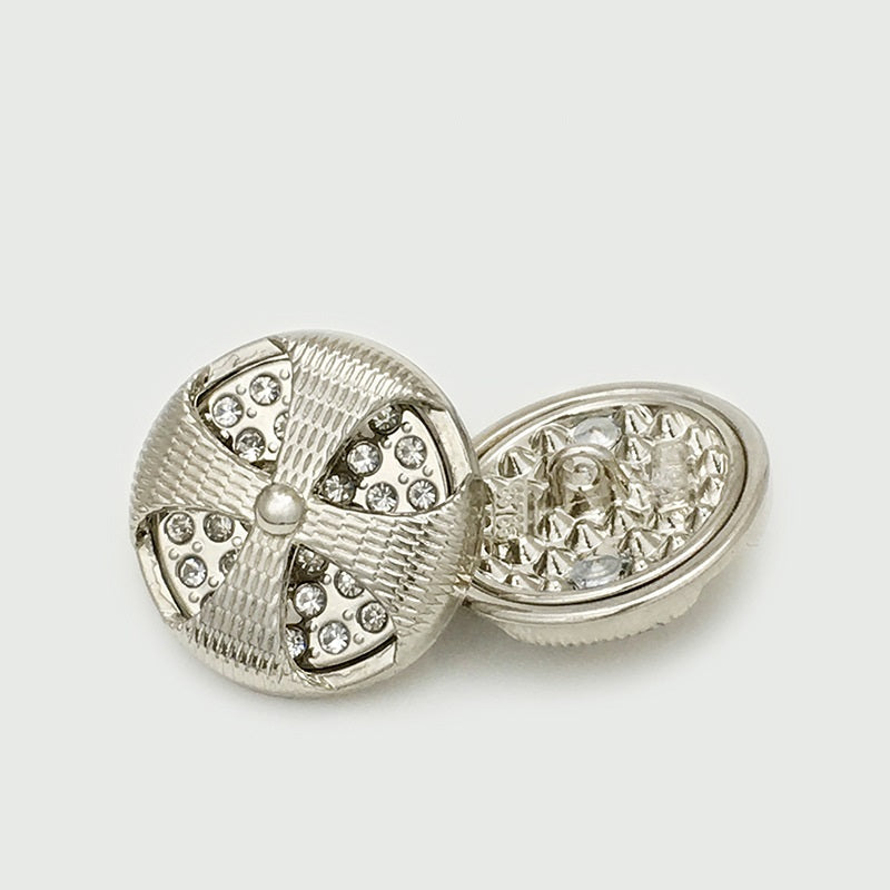 Boutons en métal creux vintage ronds en or et argent de 22,5 mm, 12 pièces