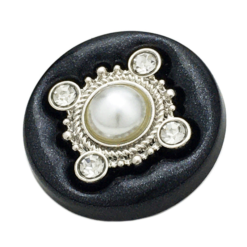 Boutons de couture en métal en forme de trèfle à quatre feuilles avec perles en diamant rond, 12 pièces