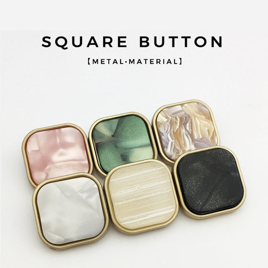 20mm Colored Square Resin Alloy Buttons with Handle 12pcs