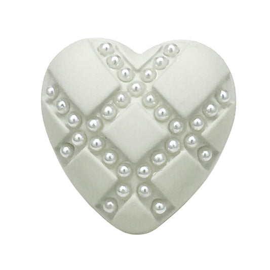 17,5/22,5mm Bottoni in Metallo a Rete a Cuore Diamante Bianco e Nero 12pz